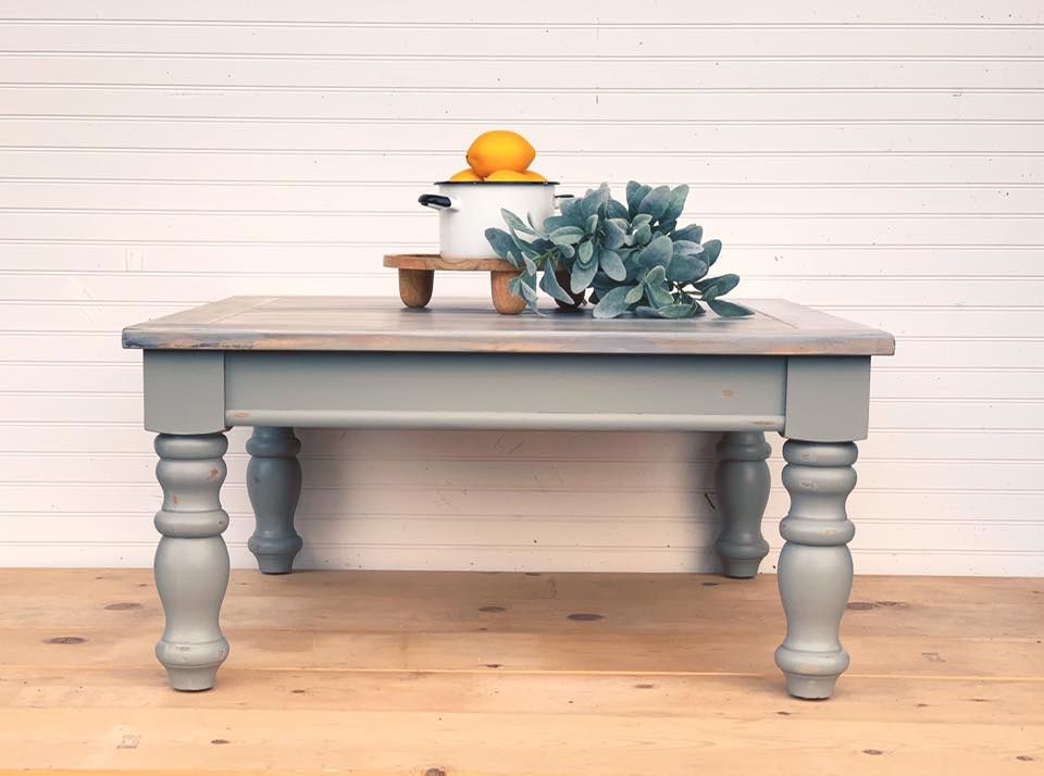 Empire Gray Farmhouse Coffee Table | General Finishes Intended For Gray Driftwood And Metal Coffee Tables (View 5 of 15)