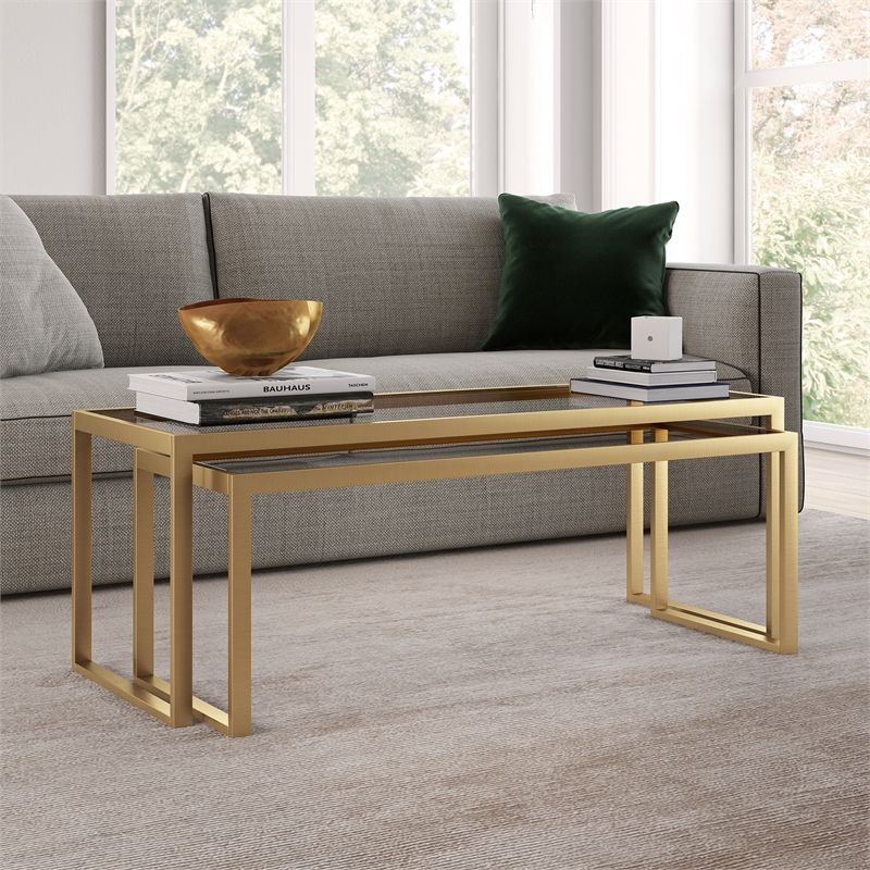 Evelyn&zoe Contemporary Nesting Coffee Table Set With Pertaining To Geometric Glass Modern Coffee Tables (View 12 of 15)