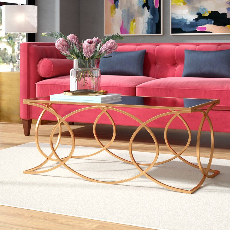Everly Quinn Melina Geometric Coffee Table & Reviews | Wayfair Pertaining To Geometric Coffee Tables (View 10 of 15)