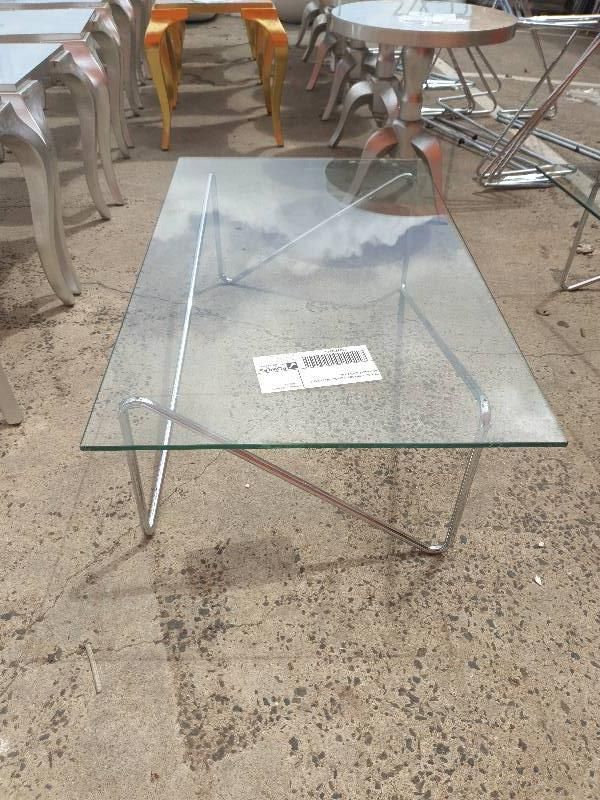 Ex Hire – Chrome & Glass Coffee Table Rectangle Sold As Is With Regard To Chrome And Glass Rectangular Coffee Tables (View 6 of 15)