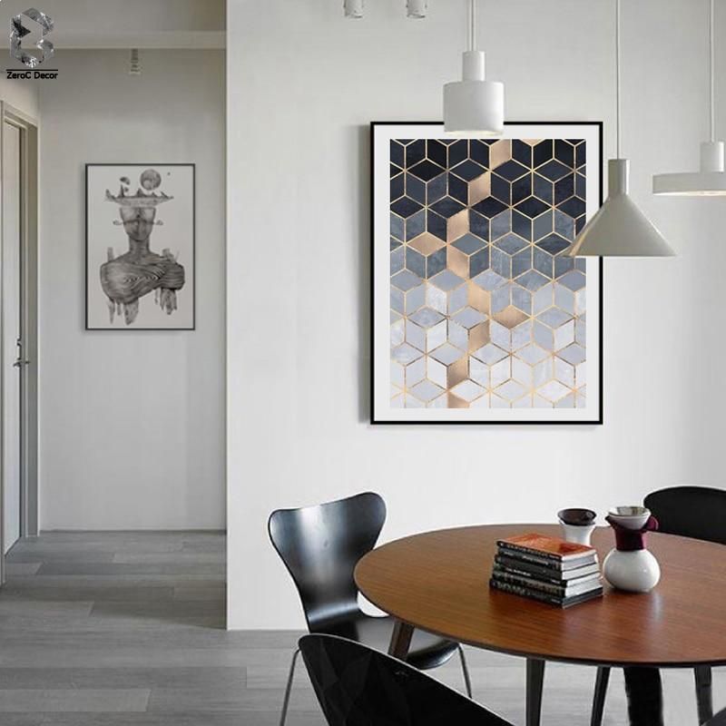 Exploration In Cubic Geometric Gradient Texture Modern With Regard To Gradient Wall Art (Photo 6 of 15)