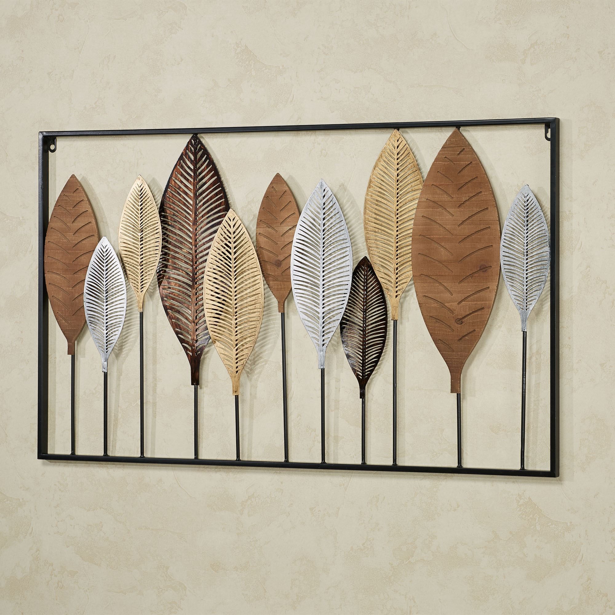 Fall Into Line Leaves Wood And Metal Wall Art Inside Line Art Wall Art (View 11 of 15)