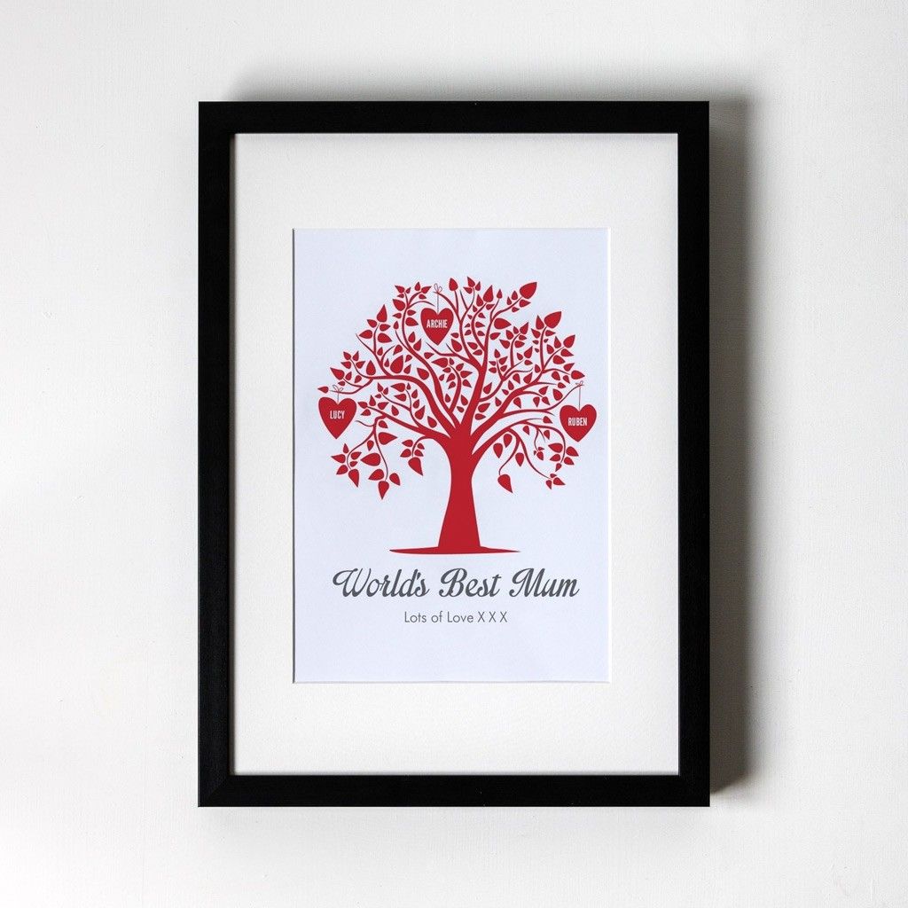 Family Tree – Personalised Framed Art Print – Able Labels Regarding Dragon Tree Framed Art Prints (View 8 of 15)