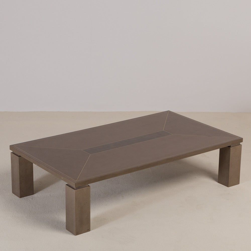 Faux Shagreen Rectangular Coffee Table, 1980s At 1stdibs Inside Faux Shagreen Coffee Tables (View 4 of 15)