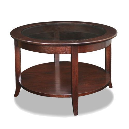 Favorite Finds Chocolate Oak Round Coffee Table @ Bellacor With Cocoa Coffee Tables (View 10 of 15)