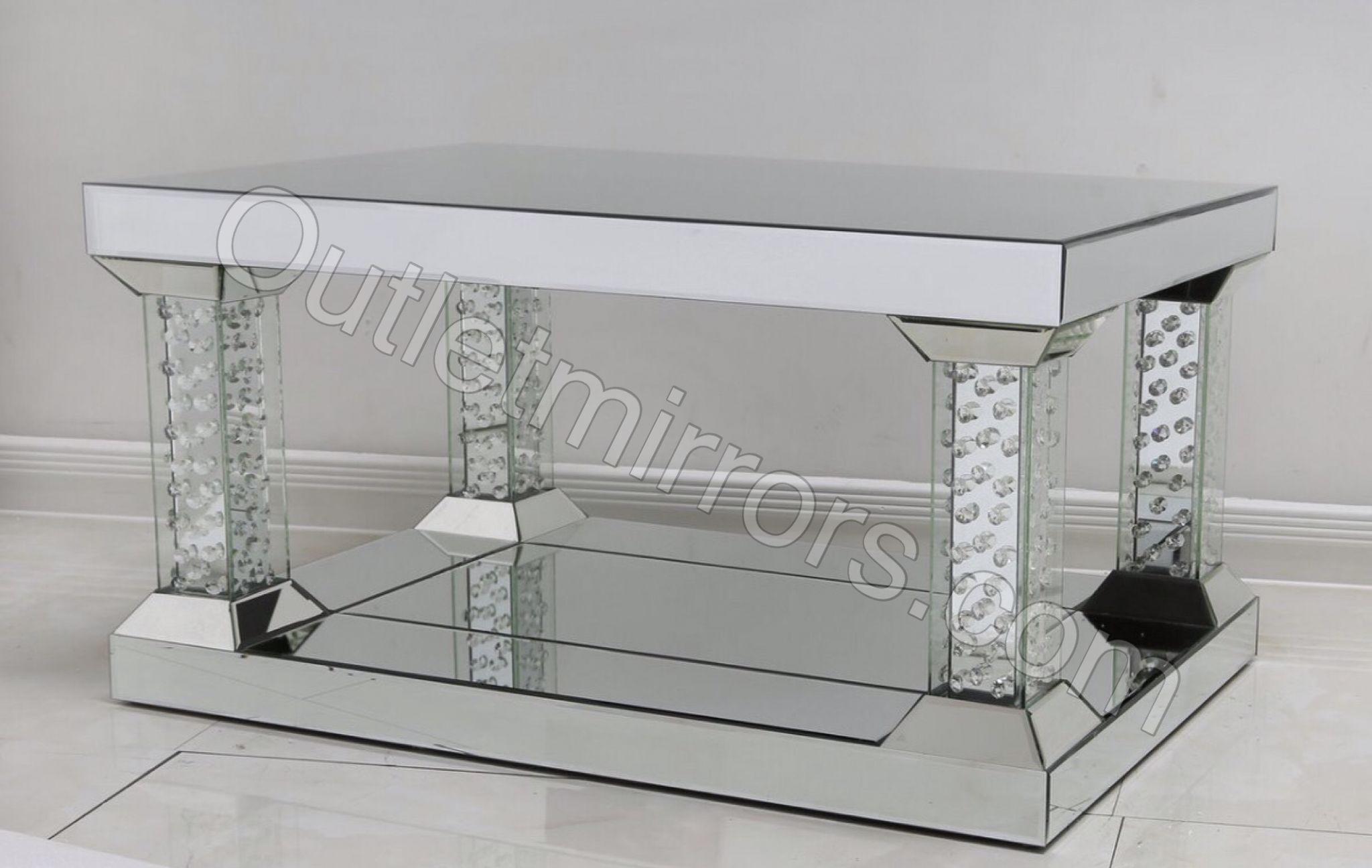 Floating Crystal Mirrored Coffee Table | Mirrored Coffee Pertaining To Mirrored Modern Coffee Tables (View 11 of 15)