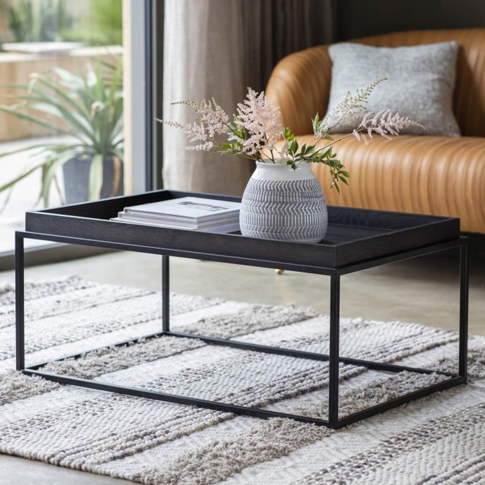 Forden Tray Coffee Table Black | Modern Coffee Table Within Black And White Coffee Tables (View 7 of 15)
