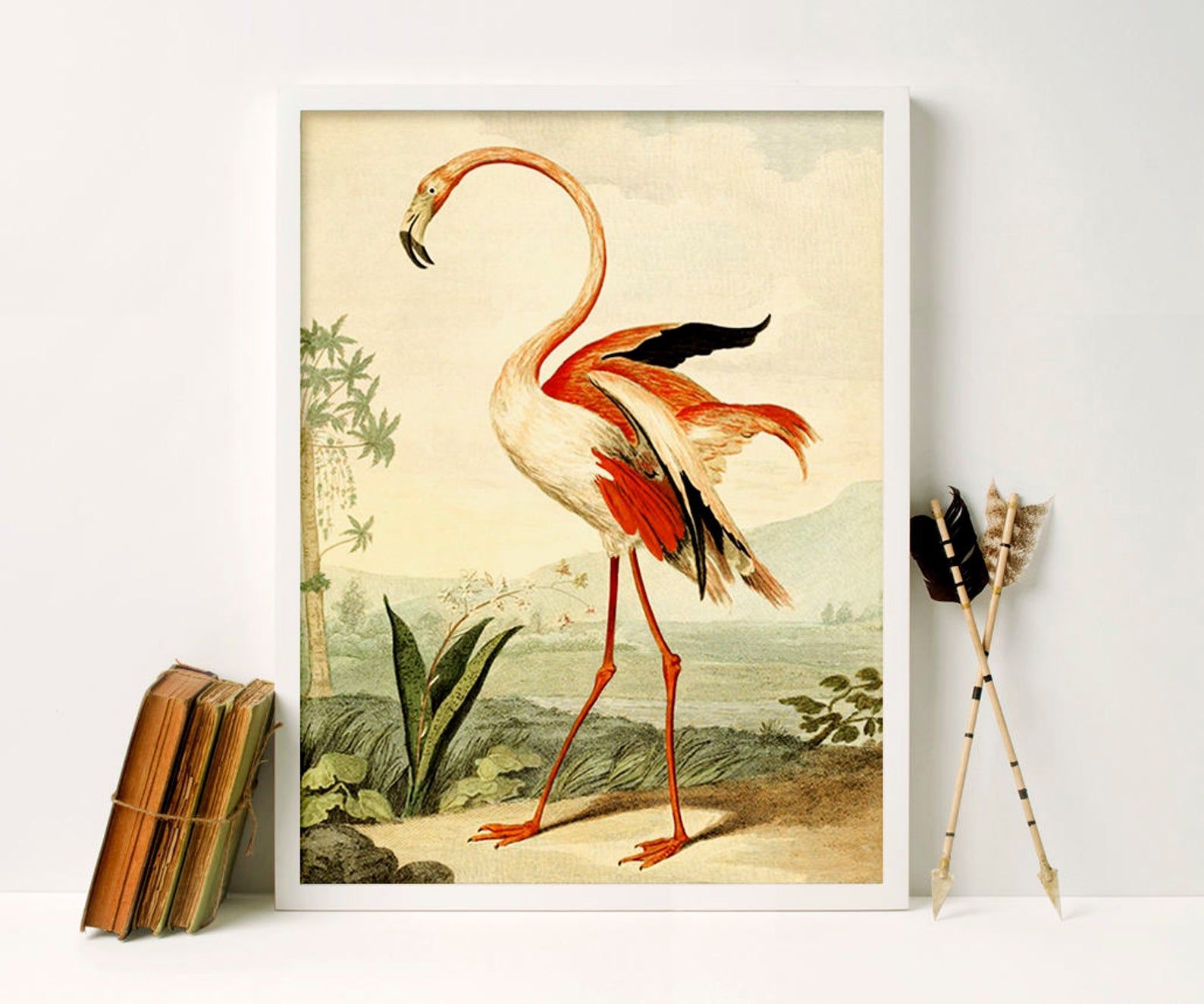Framed Flamingo Print Tropical Décor Flamingo Wall Art With Tropical Framed Art Prints (View 2 of 15)
