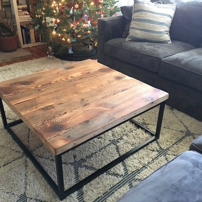 Free Shipping Large Square Coffee Table With Industrial Pertaining To 1 Shelf Square Coffee Tables (View 10 of 15)