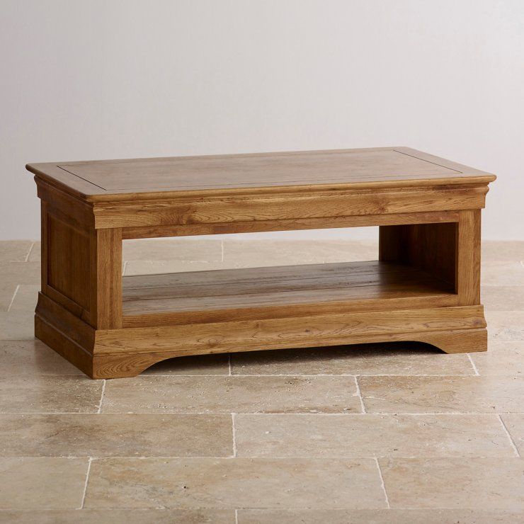 French Farmhouse Coffee Table In Solid Oak | Oak Furniture With Regard To Rustic Oak And Black Coffee Tables (View 10 of 15)