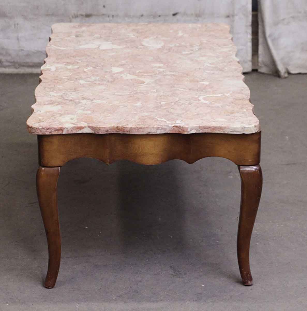 French Provincial Coffee Table With Rose Marble Top | Olde Throughout Marble Top Coffee Tables (View 8 of 15)