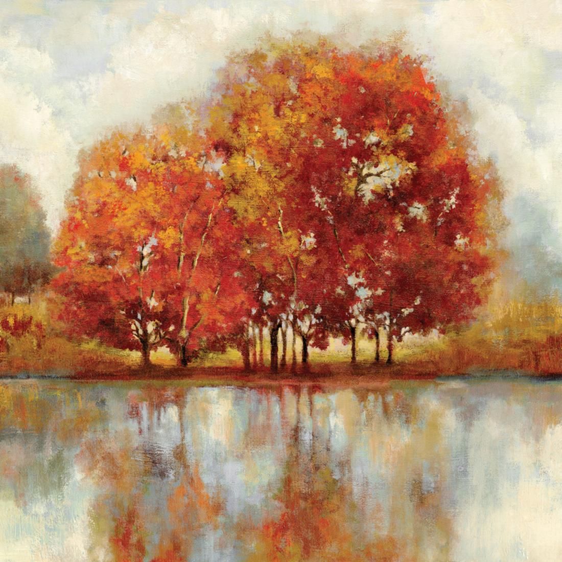 Friends Autumn Trees Fall Landscape Print Wall Art Within Landscape Framed Art Prints (View 7 of 15)