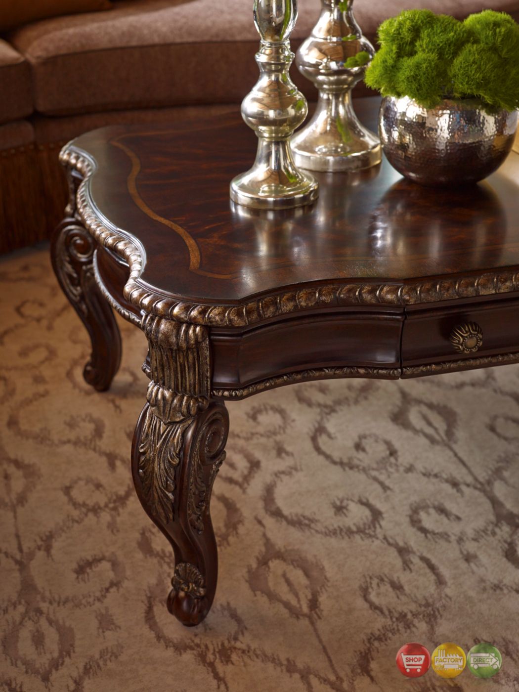 Gables Antique Cherry Storage Cocktail Table With Carved For Antique Silver Metal Coffee Tables (Photo 6 of 15)