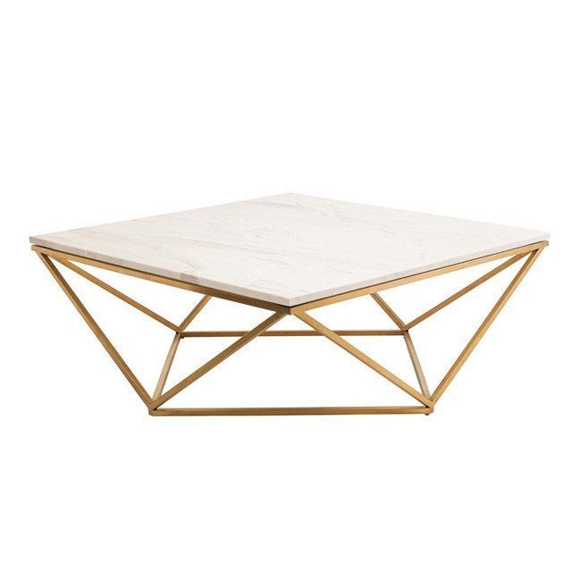 Galaxy Coffee Table With Gold Brushed Legs | Coffee Table Inside Square Black And Brushed Gold Coffee Tables (View 12 of 15)