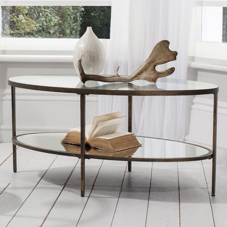 Gallery Direct Hudson Oval Coffee Table In Aged Bronze Throughout Glass And Gold Oval Coffee Tables (View 7 of 15)