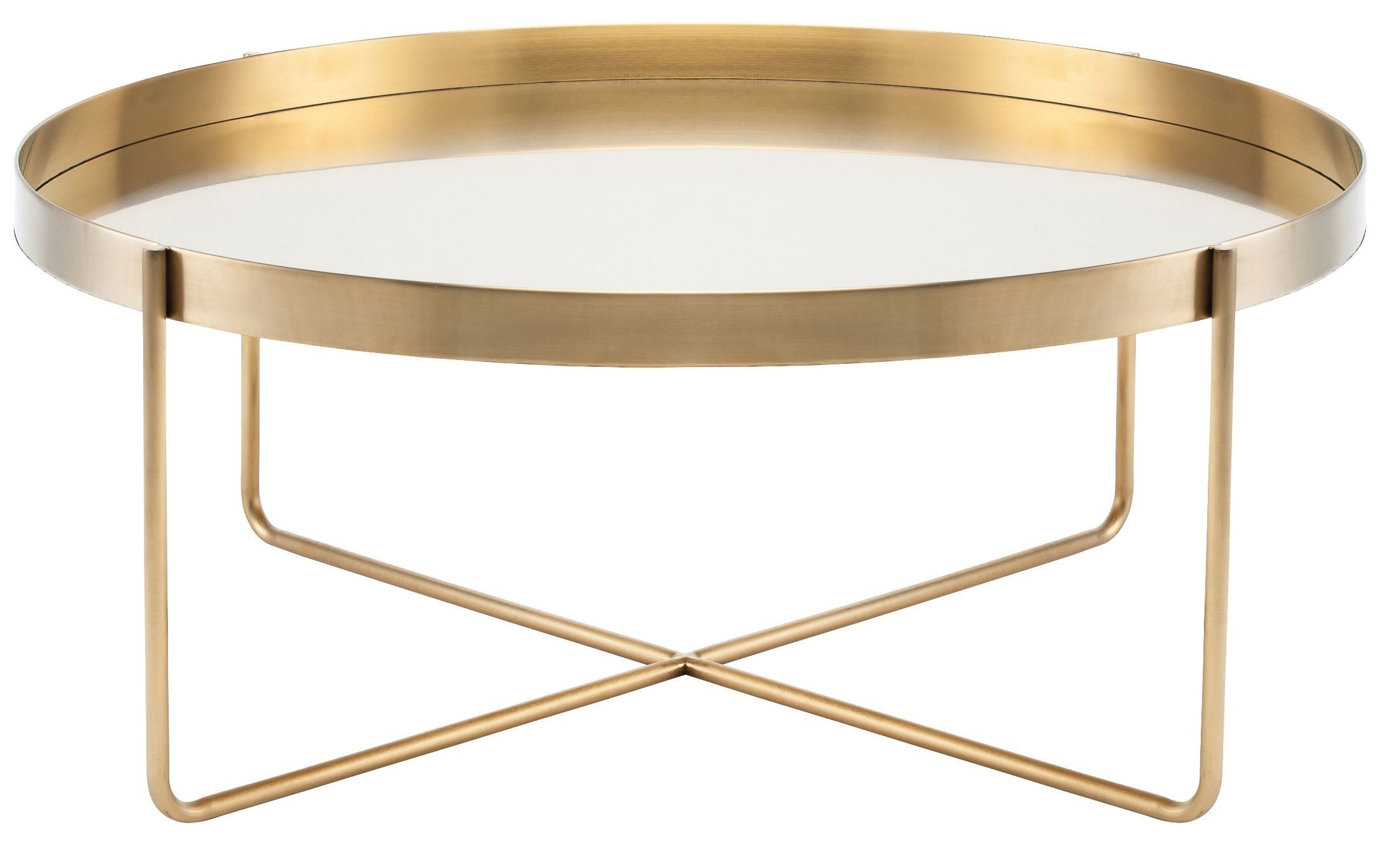Gaultier 40" Gold Metal Coffee Table, Hgde122, Nuevo Intended For Antique Gold Aluminum Coffee Tables (View 4 of 15)