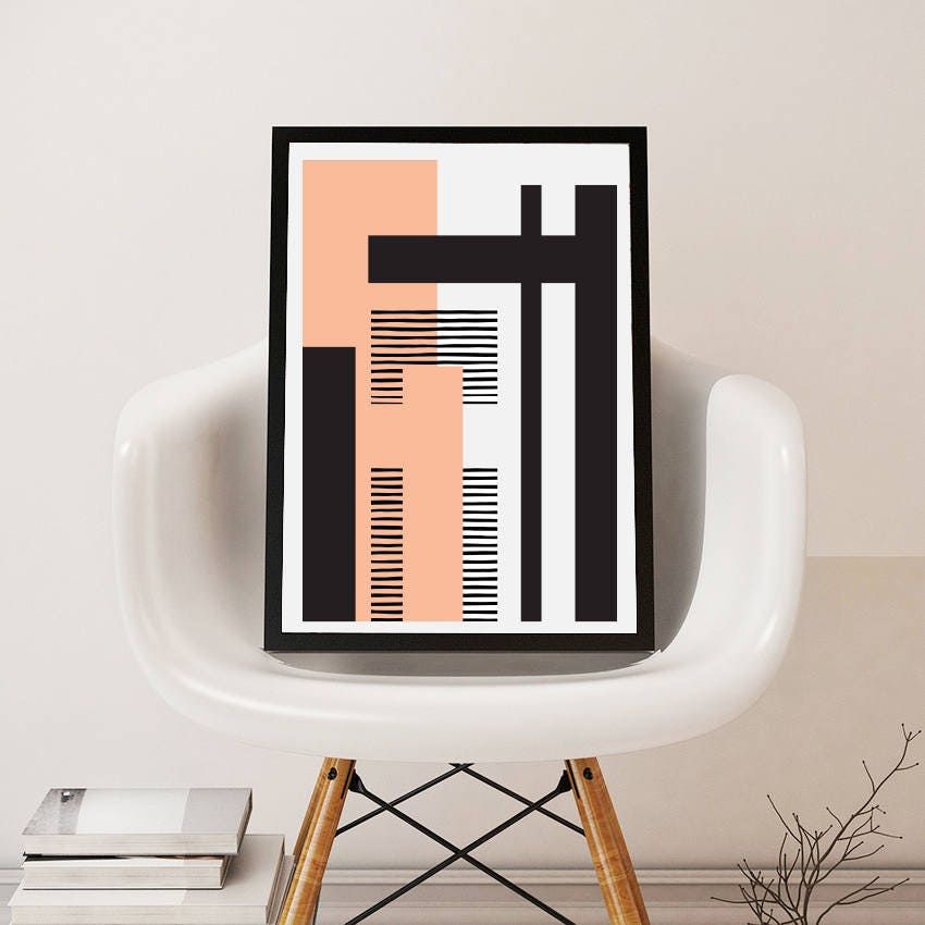 Geo Landscape Pink // Poster Abstract Art, 12x18 Throughout Minimalism Framed Art Prints (View 14 of 15)