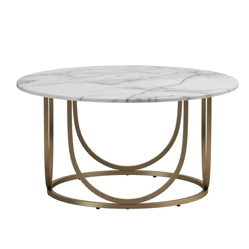 Geometric Coffee Table Gold – Vivianne White Marble With White Geometric Coffee Tables (View 9 of 15)