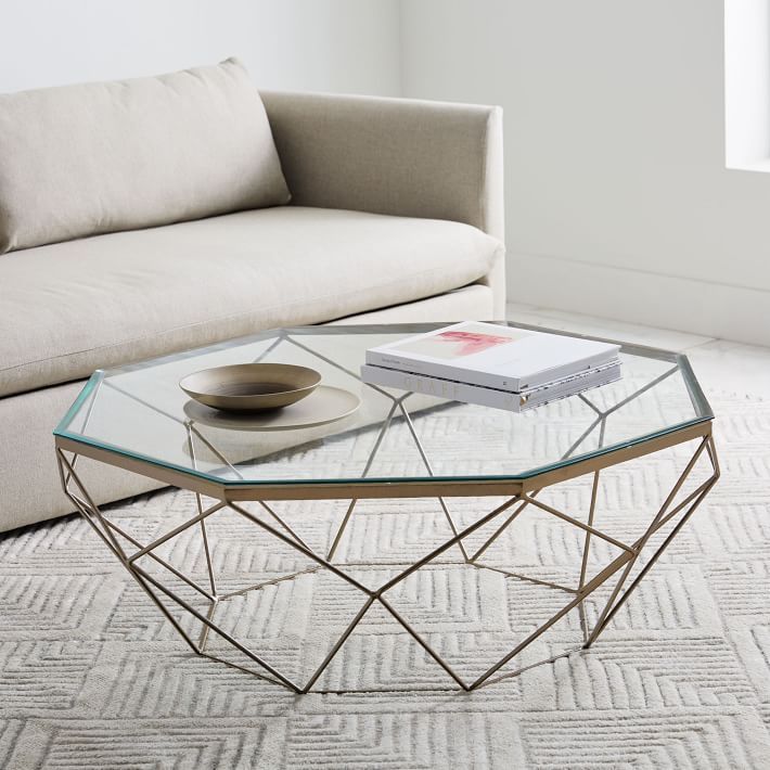 Geometric Coffee Table | West Elm In Geometric Glass Top Gold Coffee Tables (View 15 of 15)