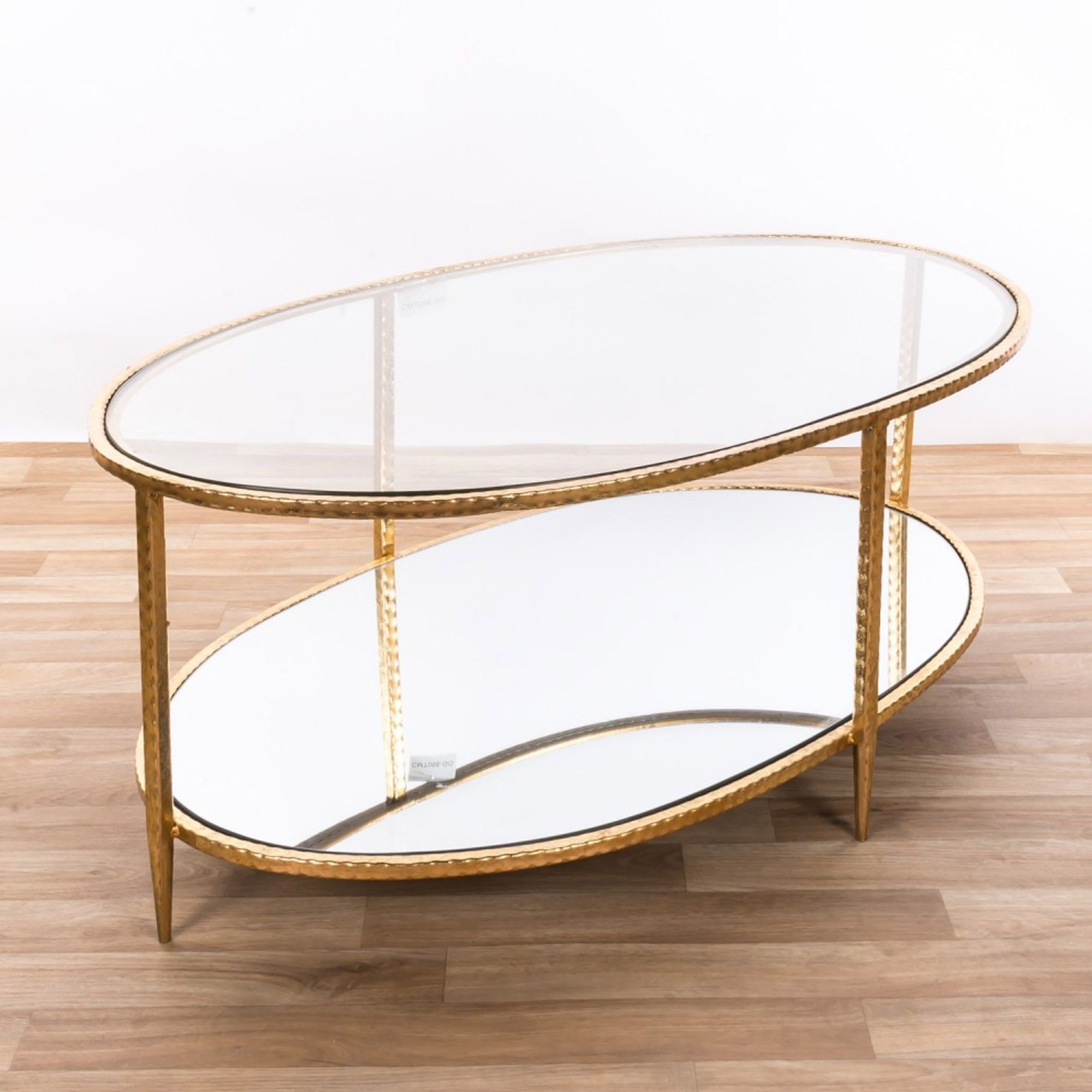 Gin Shu Gold Mirrored Coffee Table | Coffee Tables With Geometric Glass Top Gold Coffee Tables (View 2 of 15)