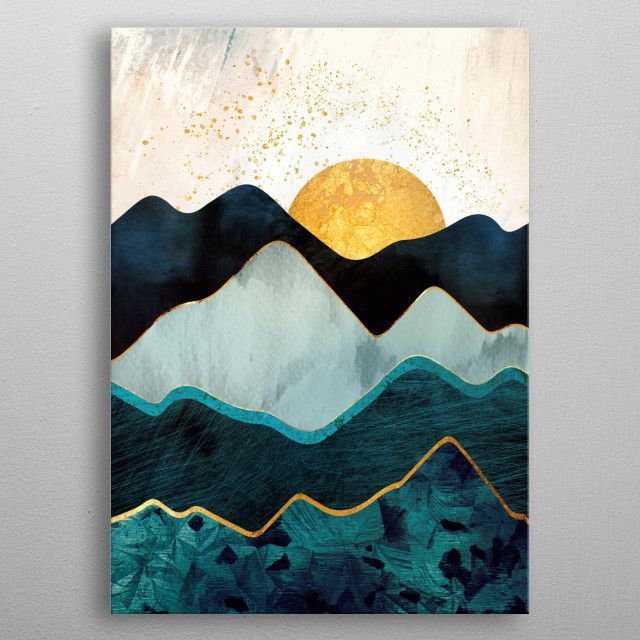 'glacial Hills' Posterspacefrog Designs | Displate In Amber Dusk Wall Art (View 9 of 15)
