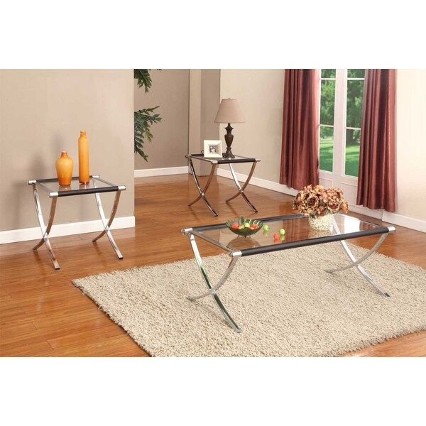 Glass And Chrome Cocktail Table And Two End Tables – Free In Glass And Chrome Cocktail Tables (View 12 of 15)