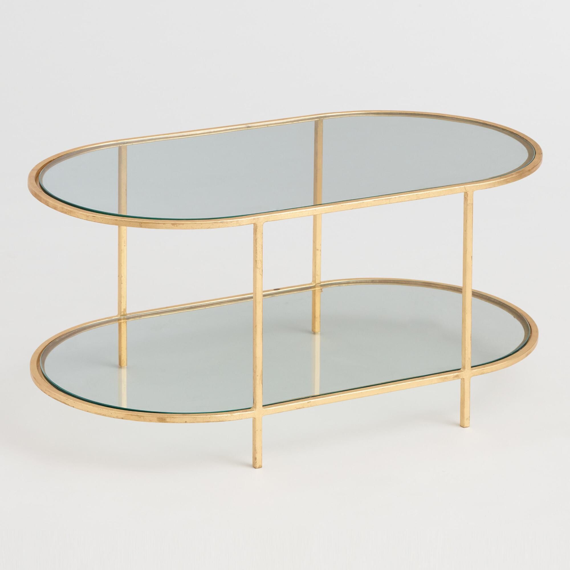 Glass Gold Leaf Coffee Table Oval – Katie Considers Within Leaf Round Coffee Tables (Photo 4 of 15)