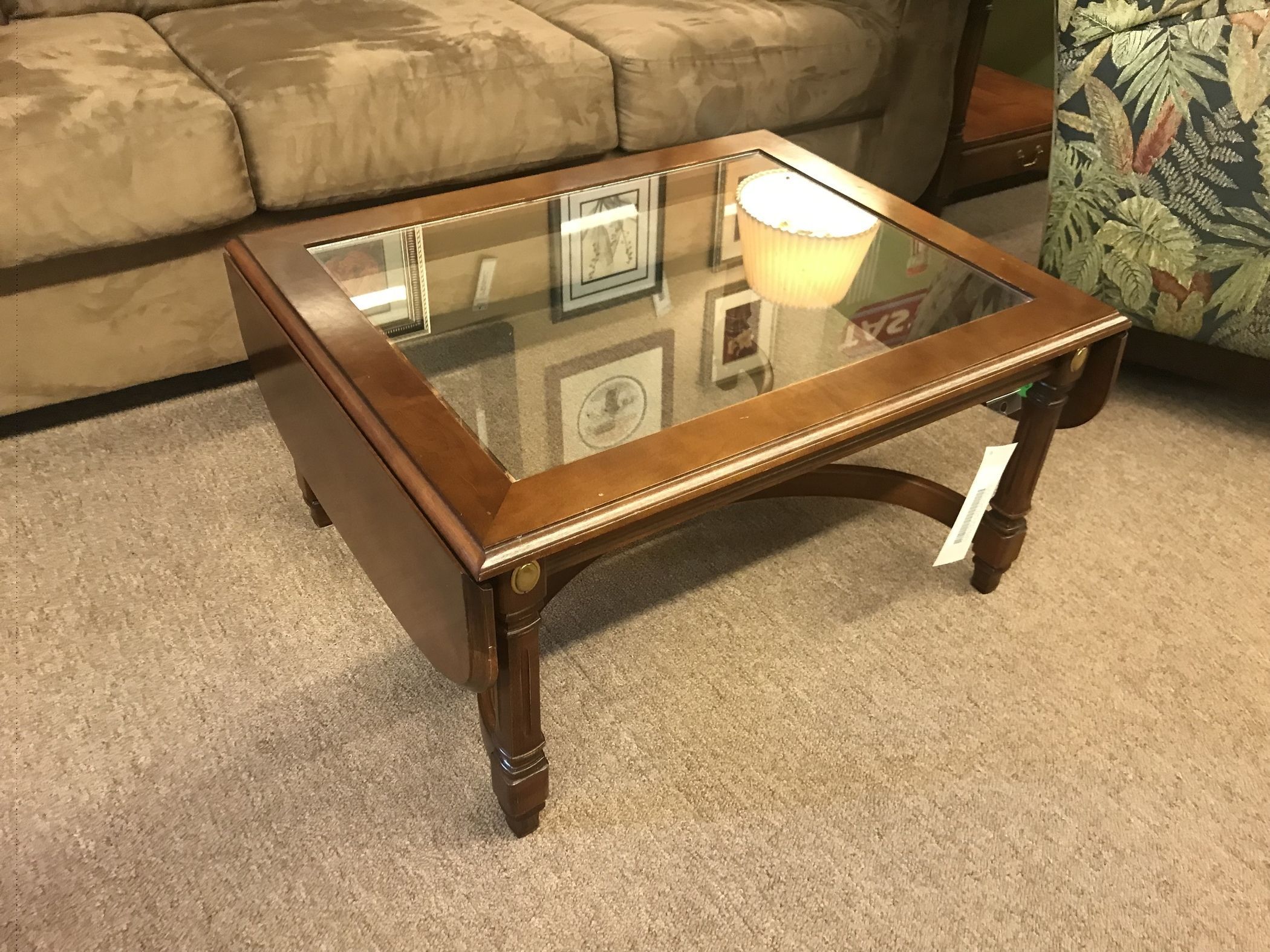 Glass Top Coffee Table W/2 End | Delmarva Furniture With Glass And Pewter Coffee Tables (View 7 of 15)