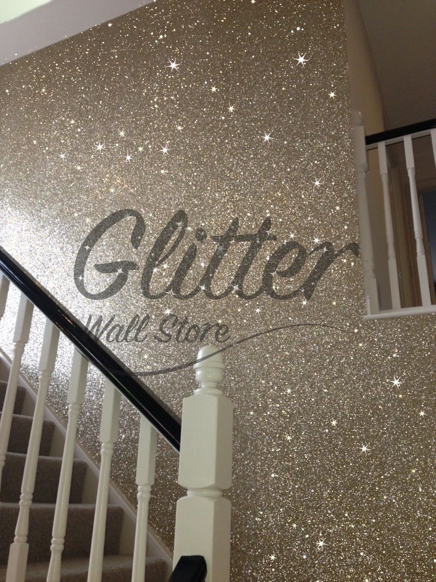 Gold Glitter Wallpaper Hallway | Glitter Wallpaper Bedroom Intended For Glitter Wall Art (View 5 of 15)