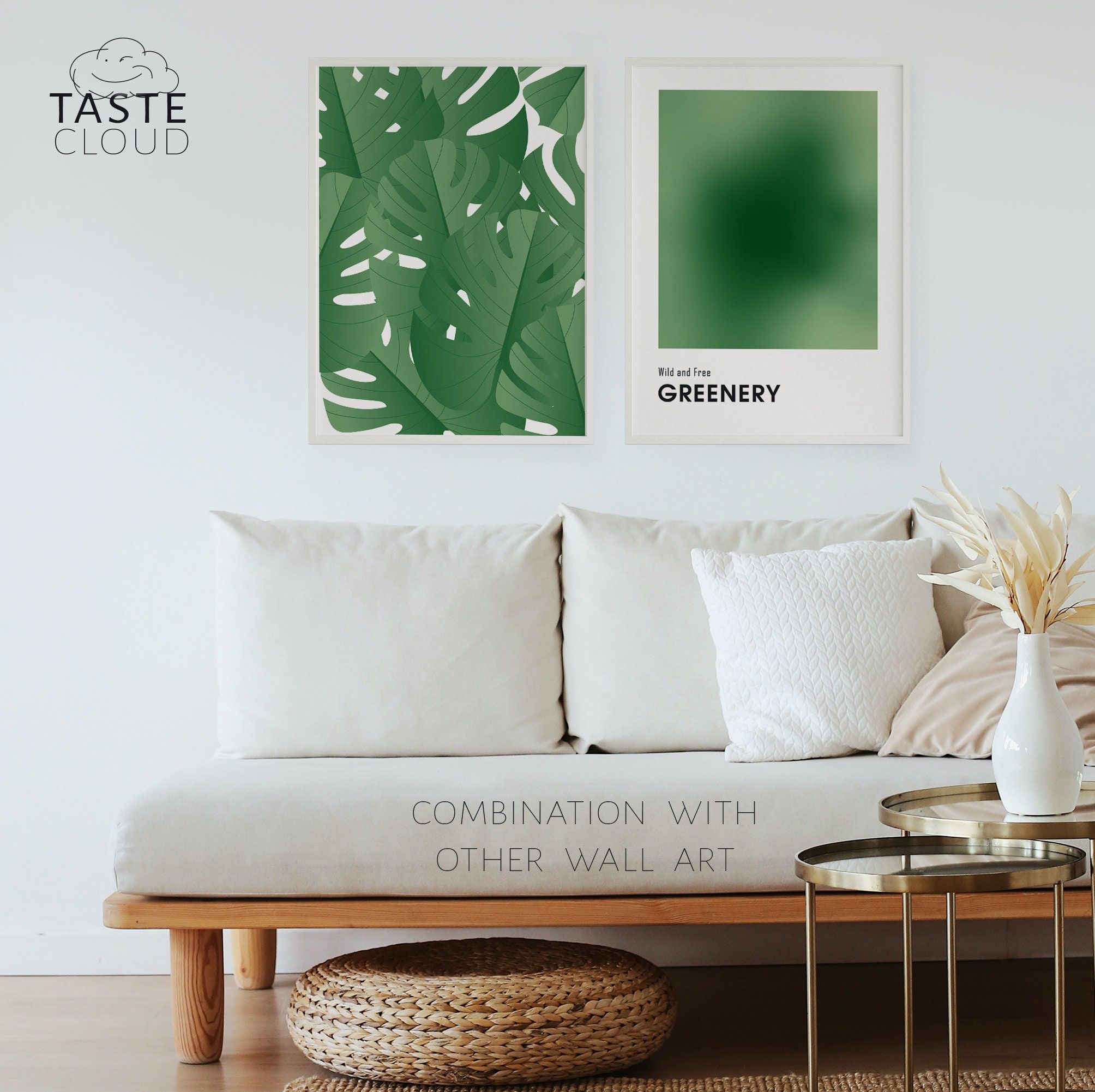 Greenery Gradient Poster Print Wall Art Wild And Free Regarding Gradient Wall Art (View 13 of 15)