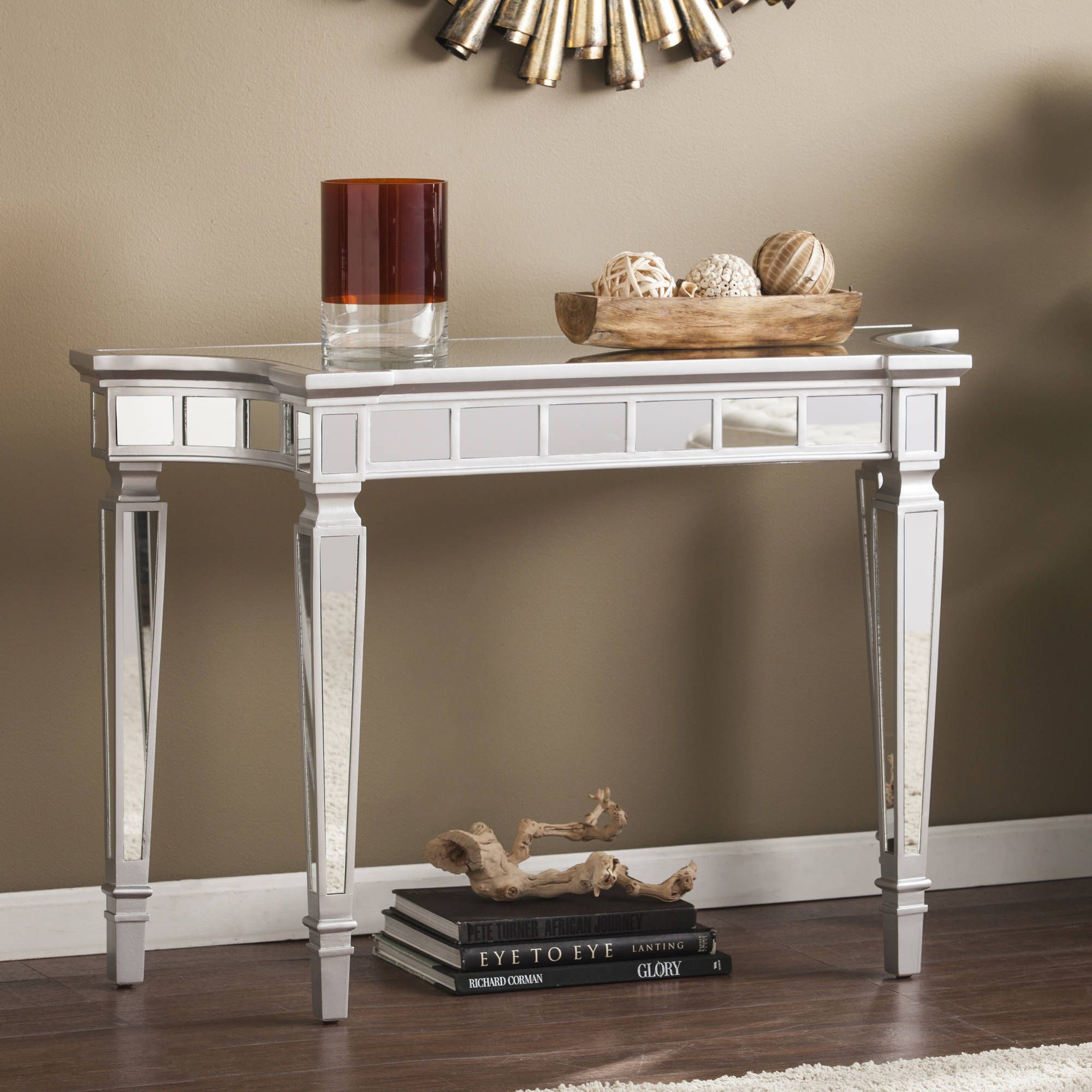 Grevale Glam Mirrored Console Table, Matte Silverember For Mirrored And Silver Cocktail Tables (View 4 of 15)