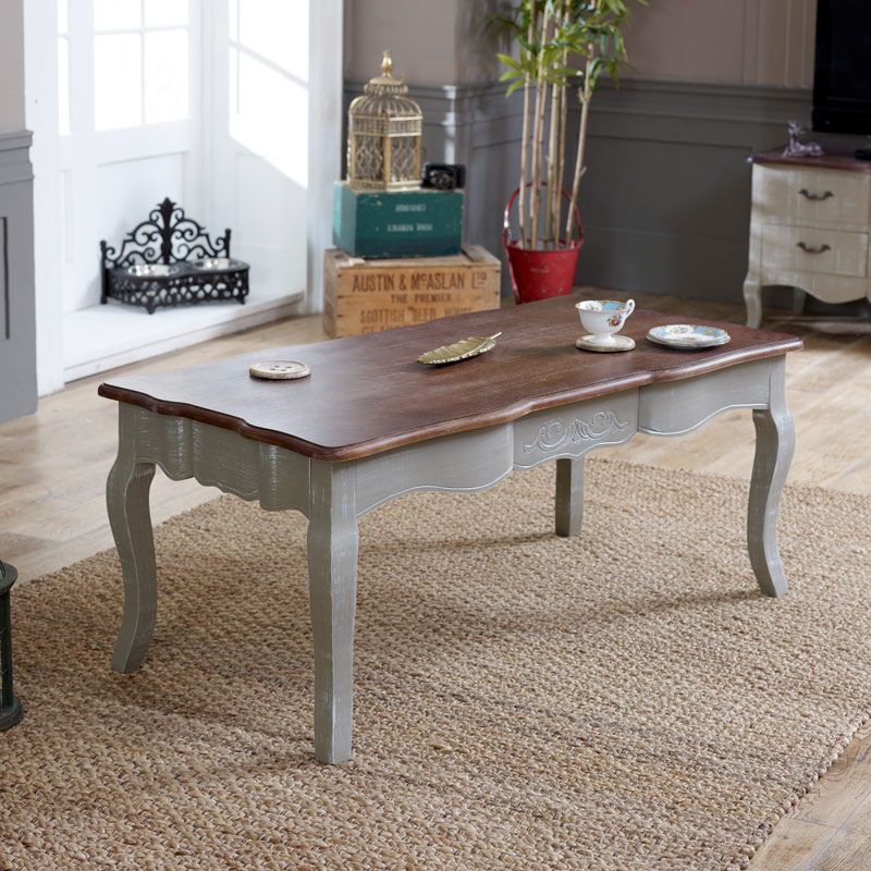 Grey Coffee Table With Dark Wood Top – French Grey Range Pertaining To Smoke Gray Wood Coffee Tables (View 3 of 15)