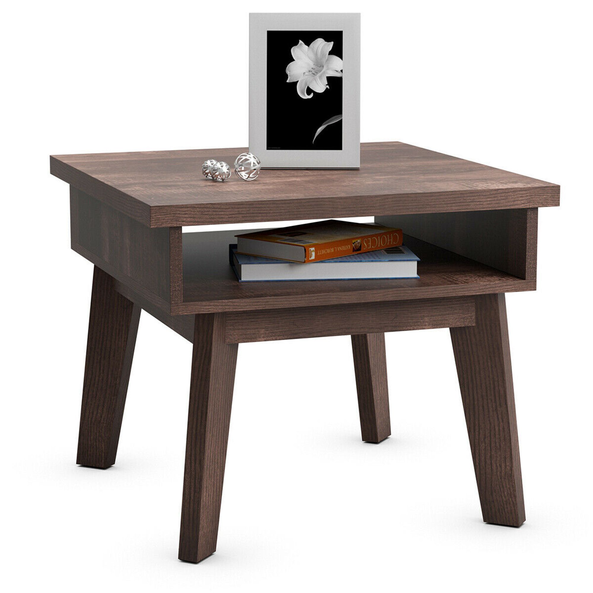 Gymax 2 Tier Nightstand Space Saving Side Sofa End Table W Throughout Open Storage Coffee Tables (View 6 of 15)