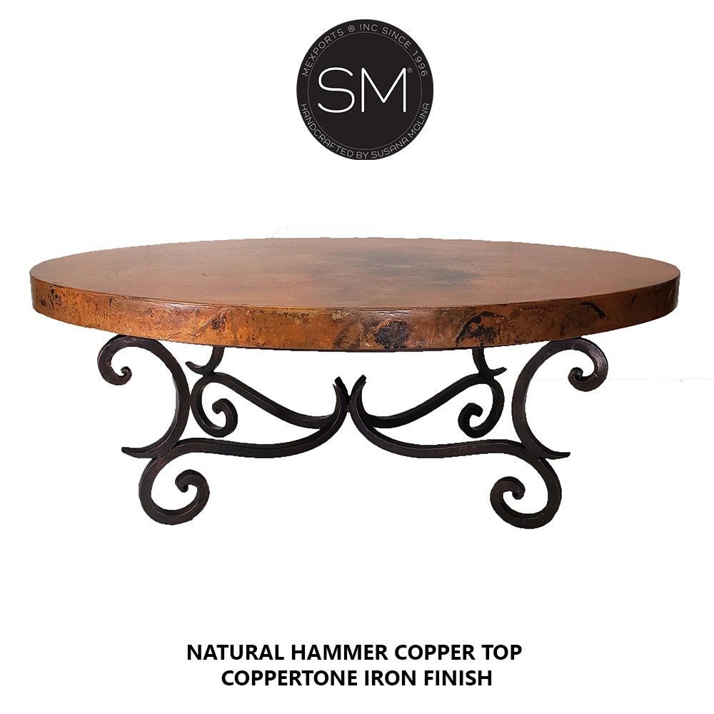 Hammered Copper Coffee Table.choose From Handforged Inside Oxidized Coffee Tables (Photo 14 of 15)