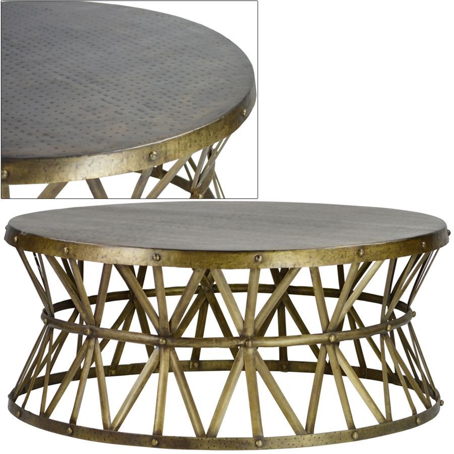 Hammered Metal Coffee Table | Coffee Table, Hammered With Hammered Antique Brass Modern Cocktail Tables (View 1 of 15)