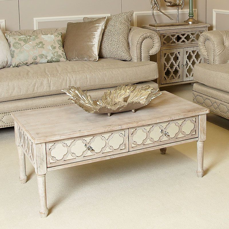 Hampton Mirrored 2 Drawer Coffee Table | Picture Perfect Home Inside Mirrored Modern Coffee Tables (View 14 of 15)