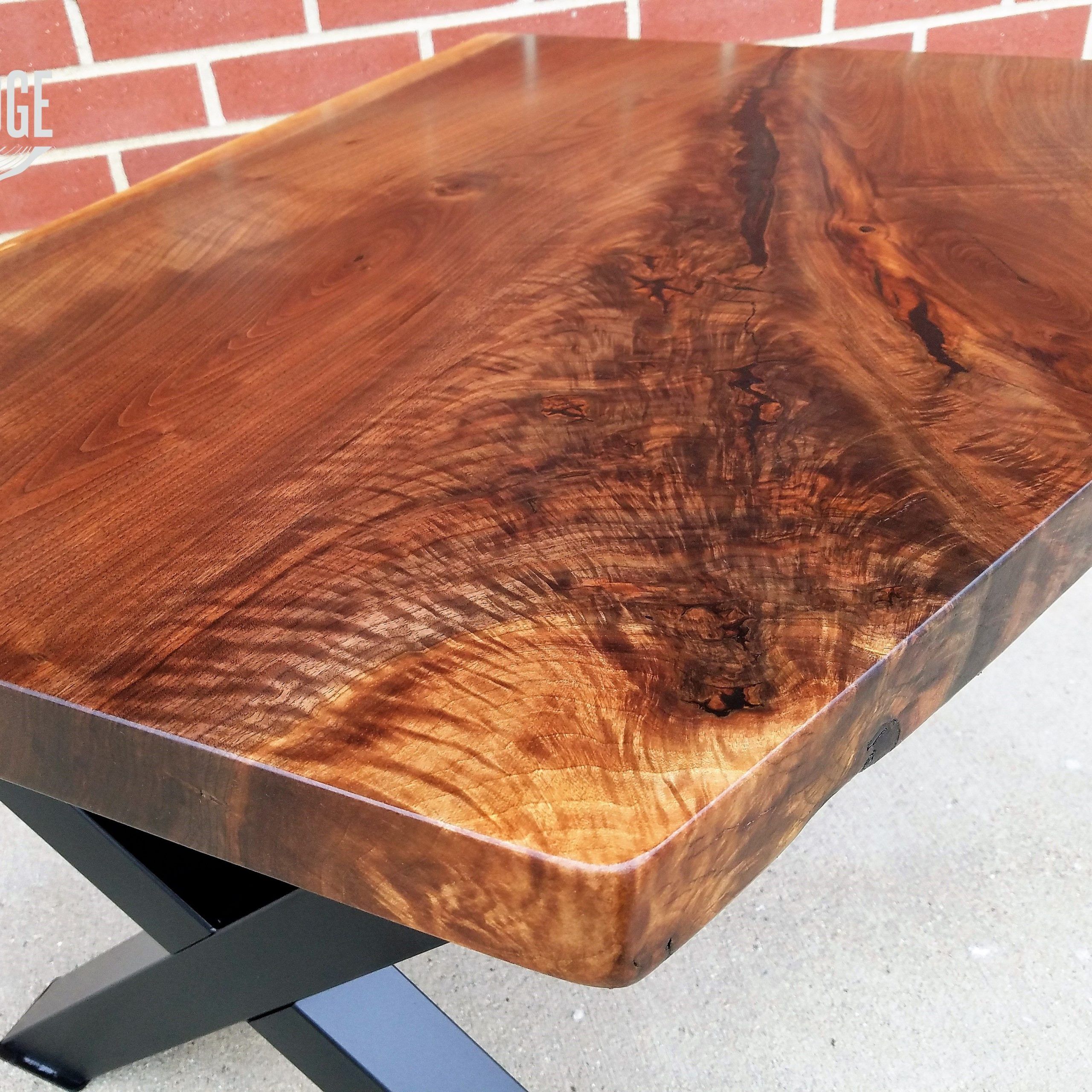 Hand Crafted Live Edge Coffee Table  Black Walnut  X Style With Regard To Rustic Walnut Wood Coffee Tables (View 7 of 15)