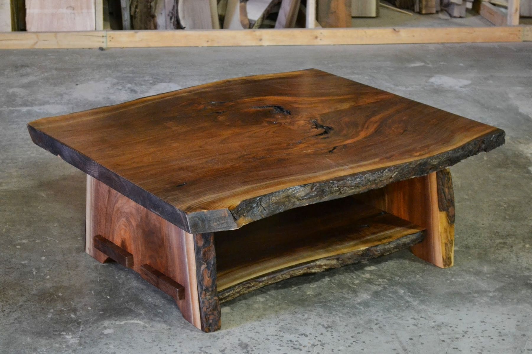 Hand Crafted Live Edge Walnut Coffee Tablecorey Morgan Intended For Hand Finished Walnut Coffee Tables (Photo 10 of 15)