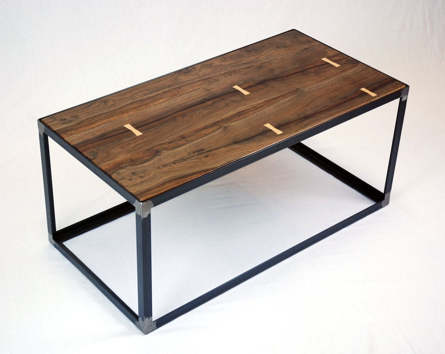Hand Crafted Salvaged Black Walnut Industrial Coffee Table Within Hand Finished Walnut Coffee Tables (Photo 15 of 15)