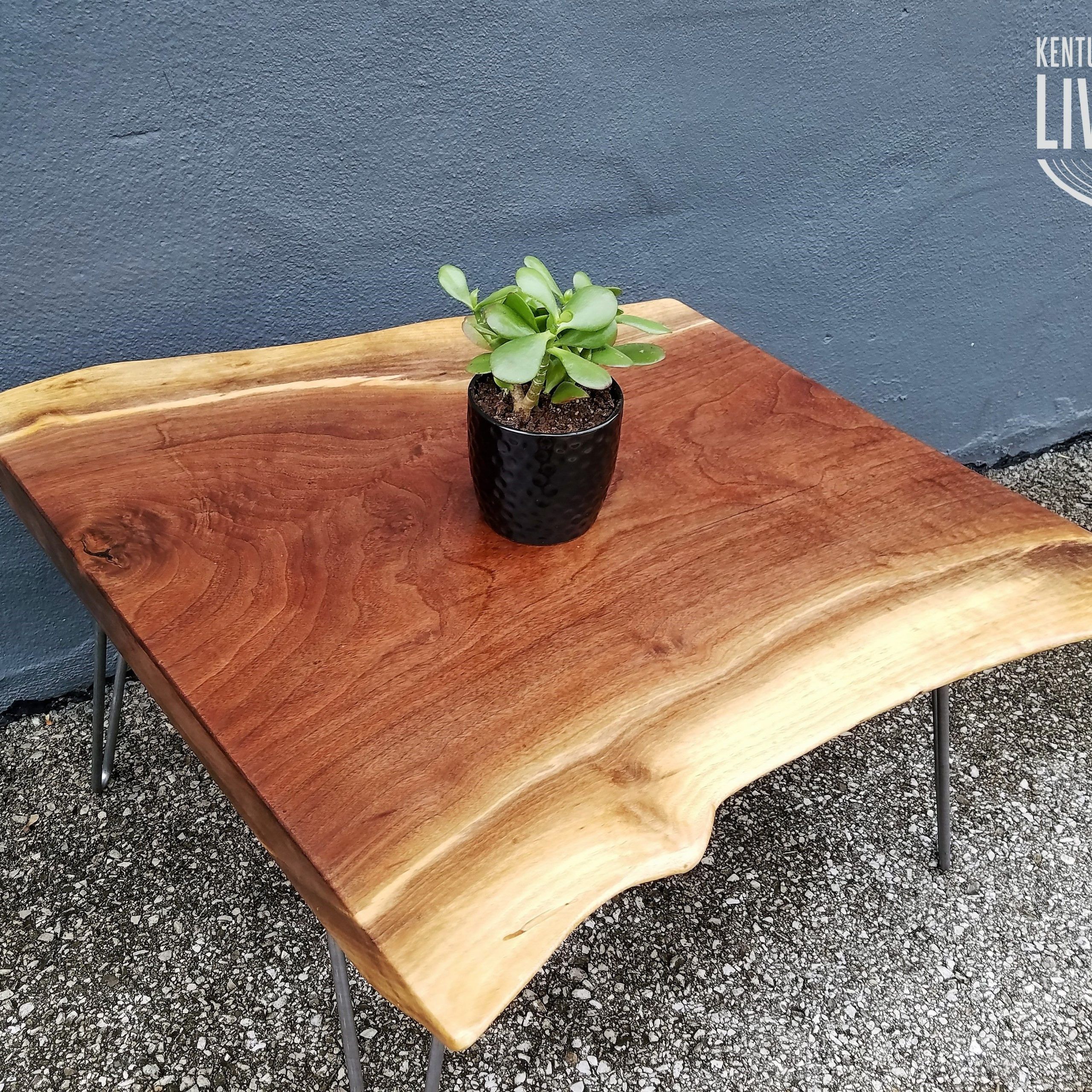 Hand Made Live Edge Walnut Coffee Table  Dark Wood Within Rustic Walnut Wood Coffee Tables (Photo 1 of 15)