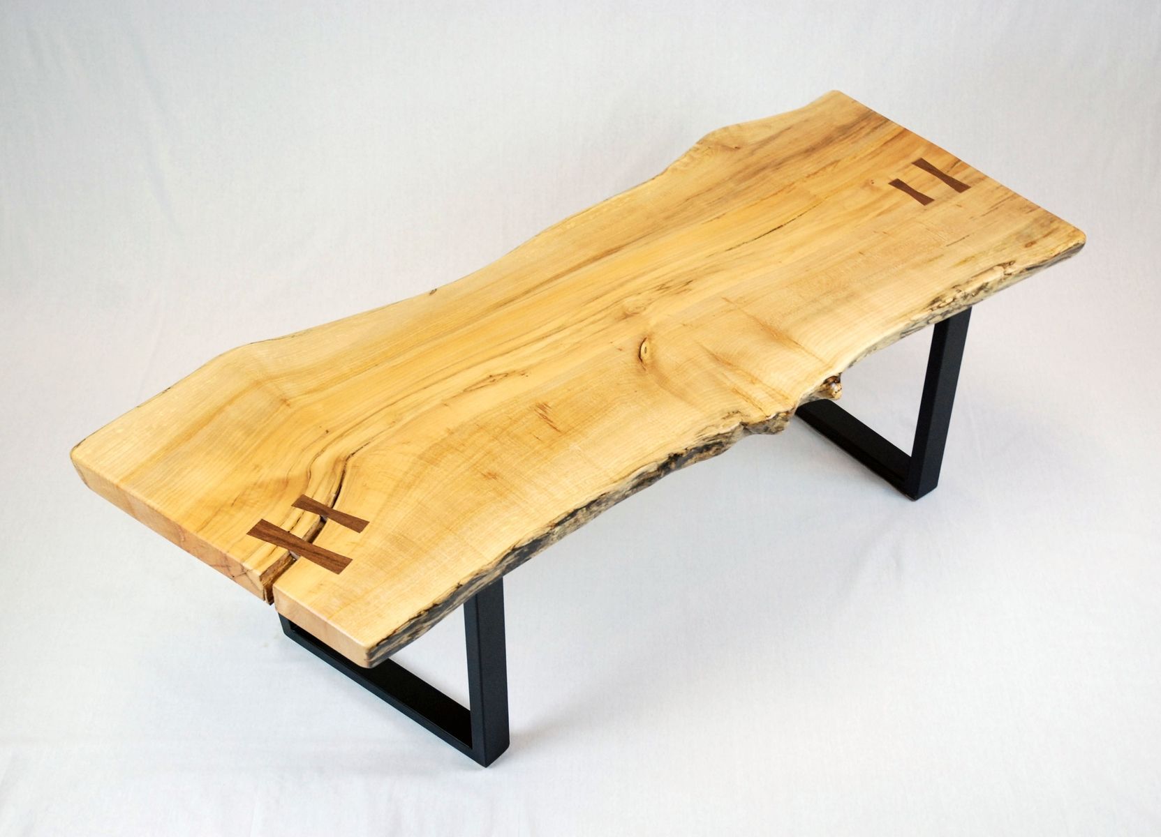 Hand Made Reclaimed Maple Slab Coffee Table With Black With Regard To Yellow And Black Coffee Tables (View 9 of 15)