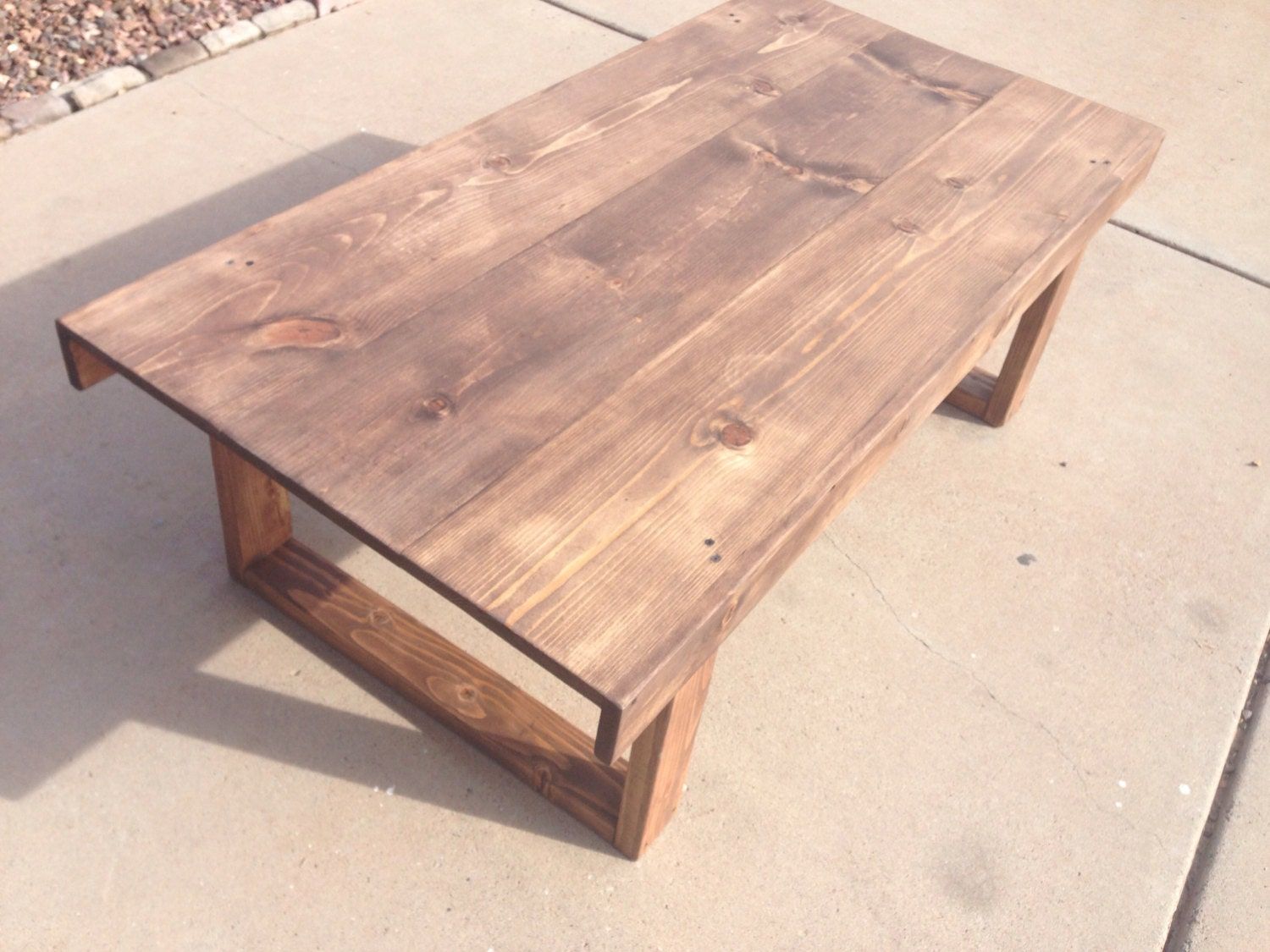 Handmade Larger Rustic Coffee Table In Walnut In Rustic Walnut Wood Coffee Tables (View 10 of 15)