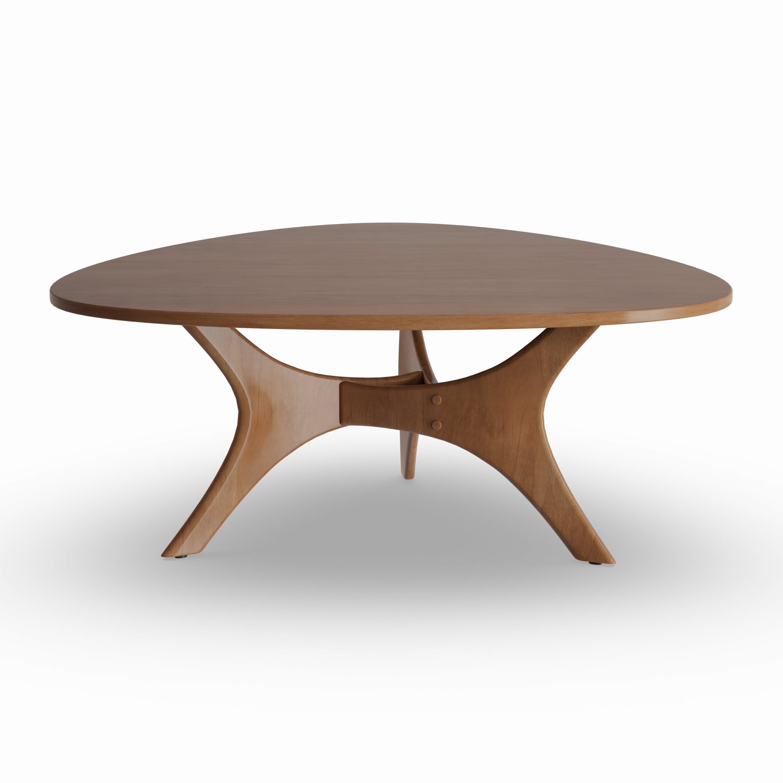 Handys Brown Triangle Wood Coffee Table | Handys & Co Within 2 Shelf Coffee Tables (View 14 of 15)