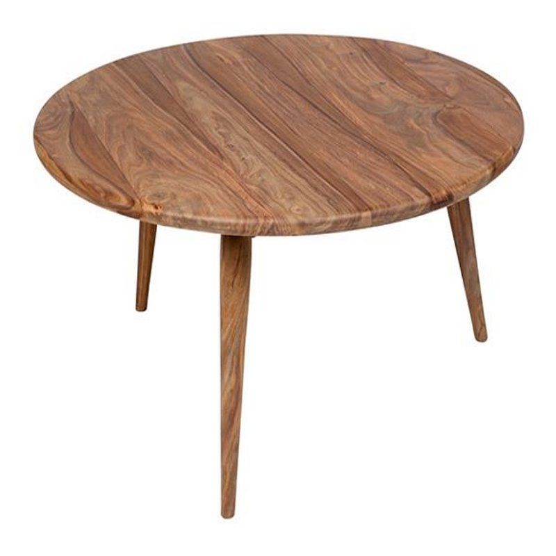 Hawthorne Collections Modern Wood Round Coffee Table In With Regard To Light Natural Drum Coffee Tables (Photo 8 of 15)