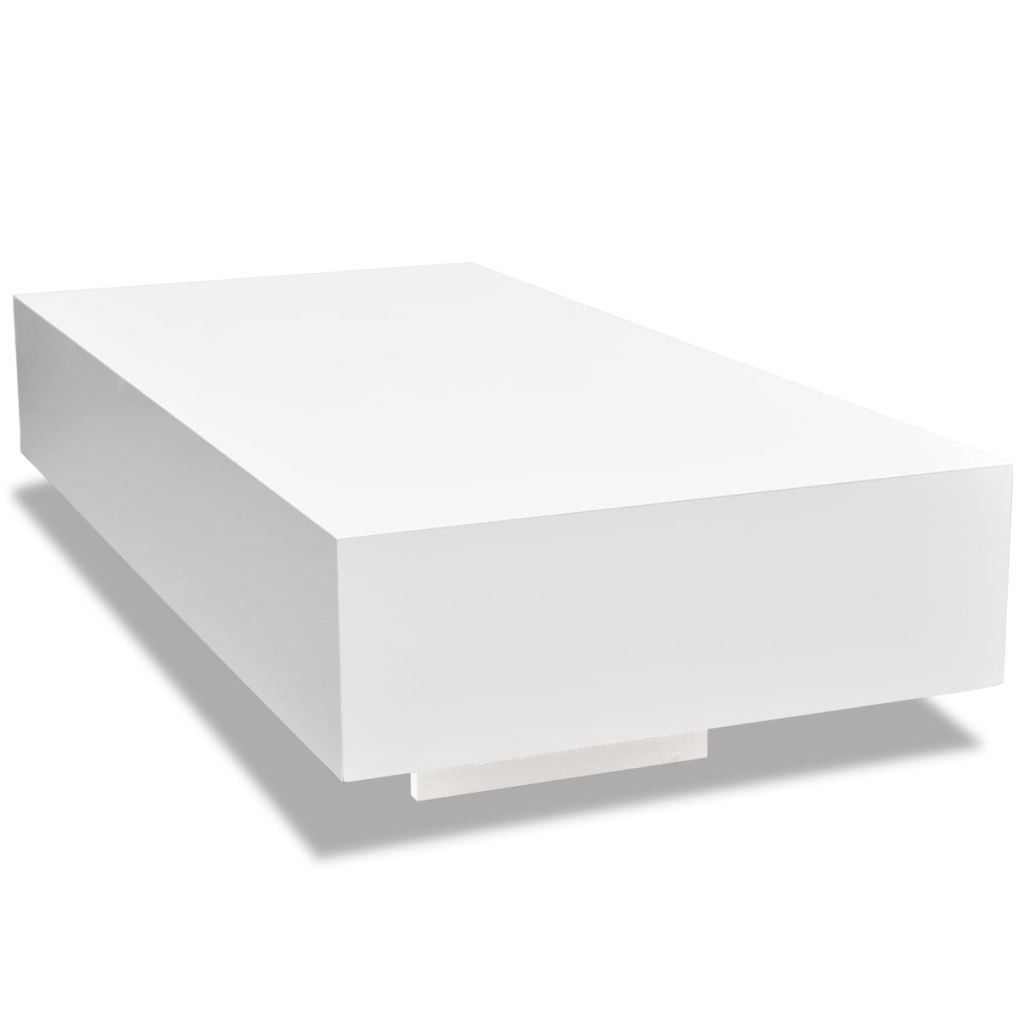 High Gloss Finish White Coffee Table 115cm Side End Square Within Square High Gloss Coffee Tables (View 2 of 15)
