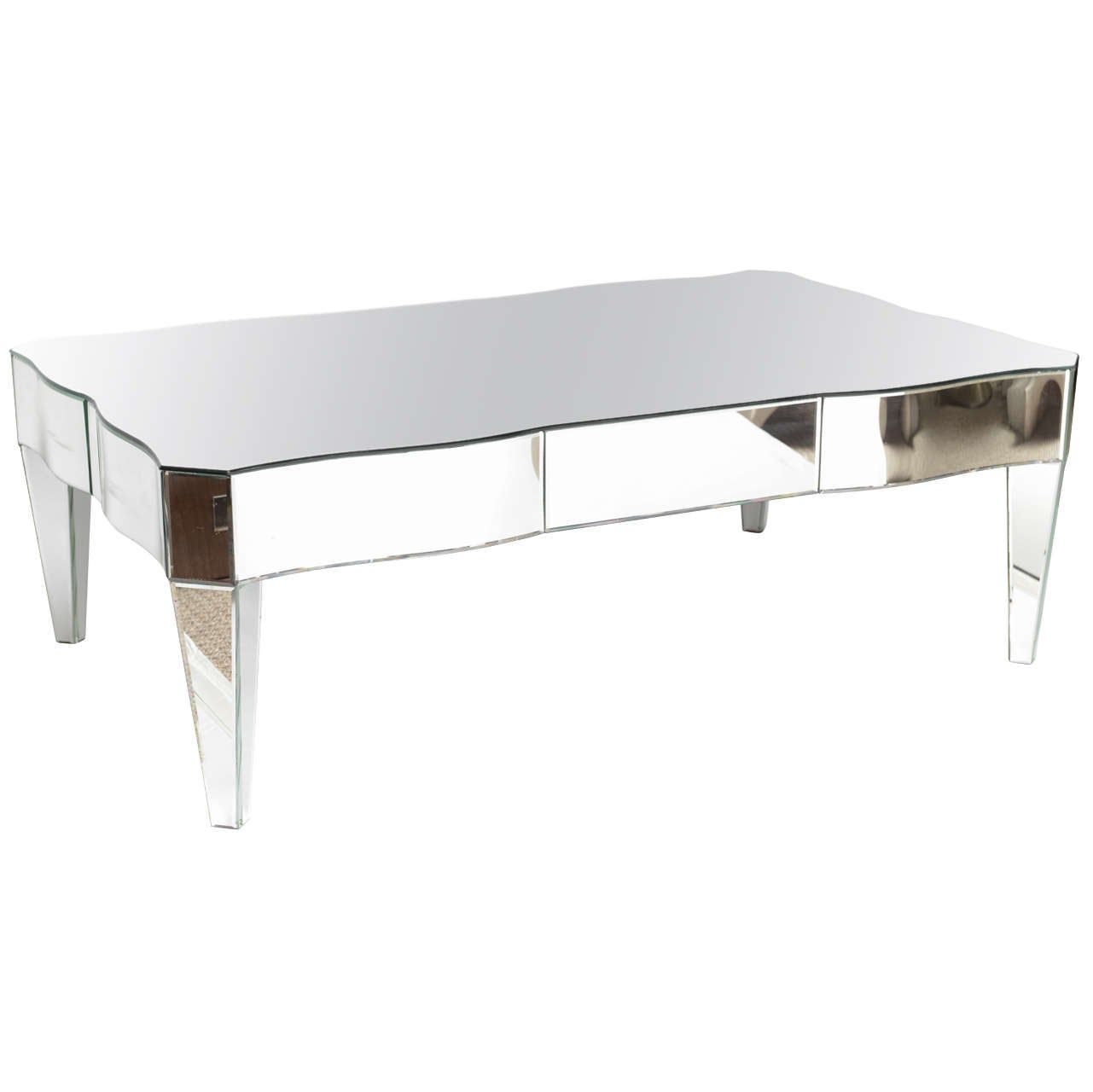 Hollywood Regency Style Mirrored Cocktail Table At 1stdibs Throughout Mirrored Cocktail Tables (View 5 of 15)