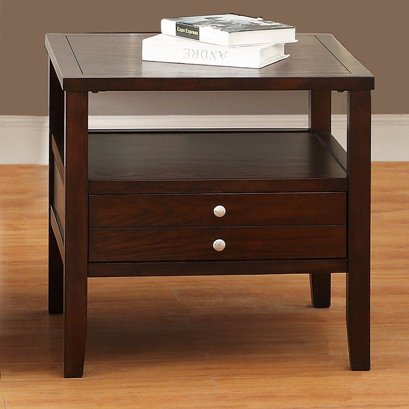 Homelegance Square Espresso Wood Storage End Table | End For Square Modern Accent Tables (View 8 of 15)