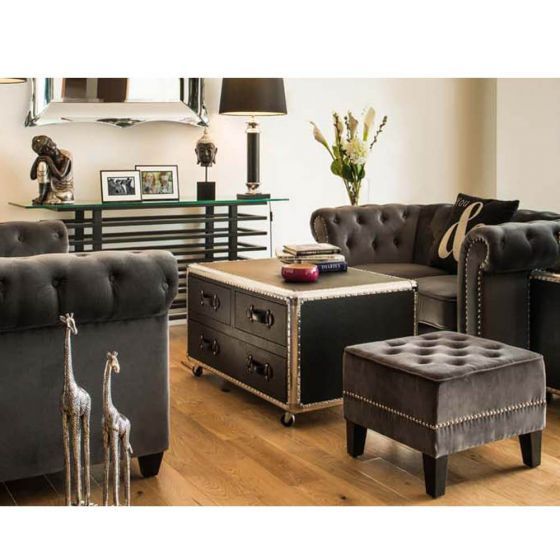 Industrial Black Coffee Table Chest | Zurleys Inside Swan Black Coffee Tables (View 14 of 15)
