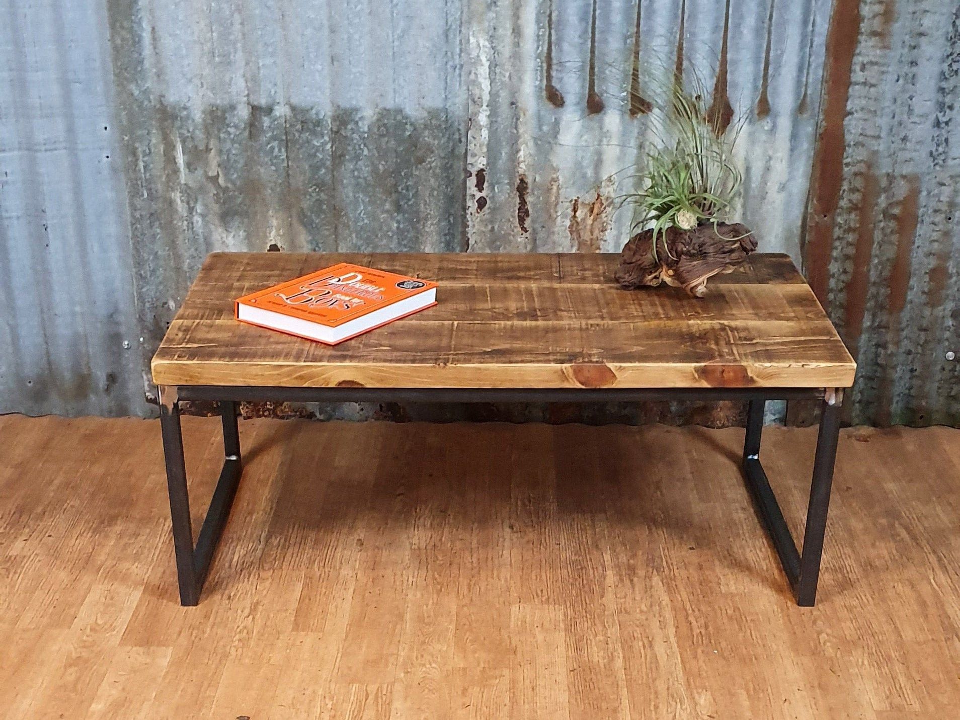 Industrial Reclaimed Calia Style Coffee Table, Solid Wood With Metal And Oak Coffee Tables (View 6 of 15)