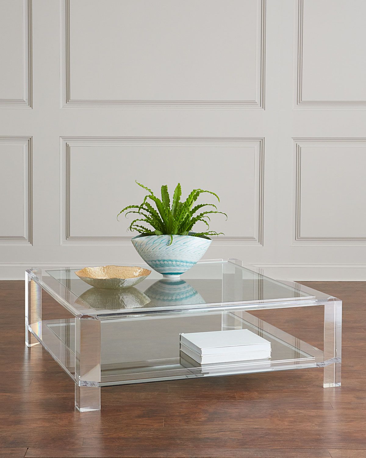 Interlude Home Landis Acrylic Square Coffee Table | Neiman In Acrylic Modern Coffee Tables (View 3 of 15)